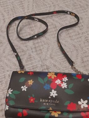 kate spade Black Floral Crossbody with Multicolor Flowers